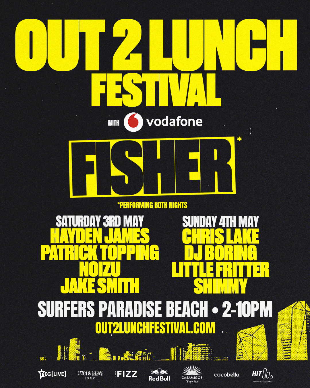 FISHER’S OUT 2 LUNCH FESTIVAL WITH VODAFONE IS BACK EVEN BIGGER IN 2025! 2025 DATES, VENUE AND LINEUP ANNOUNCED